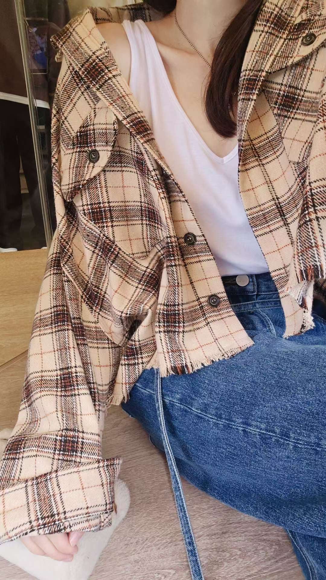 ♡Oni家♡時髦英倫風格紋襯衫 (C251153)