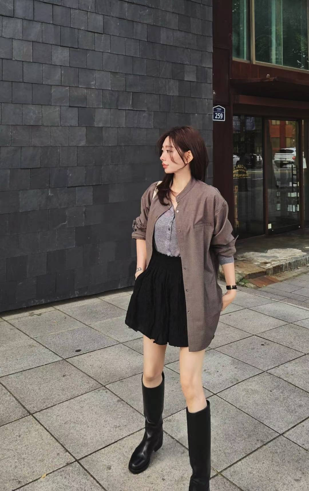 ♡Oni家♡韓里韓氣的格子襯衫 (C251206)