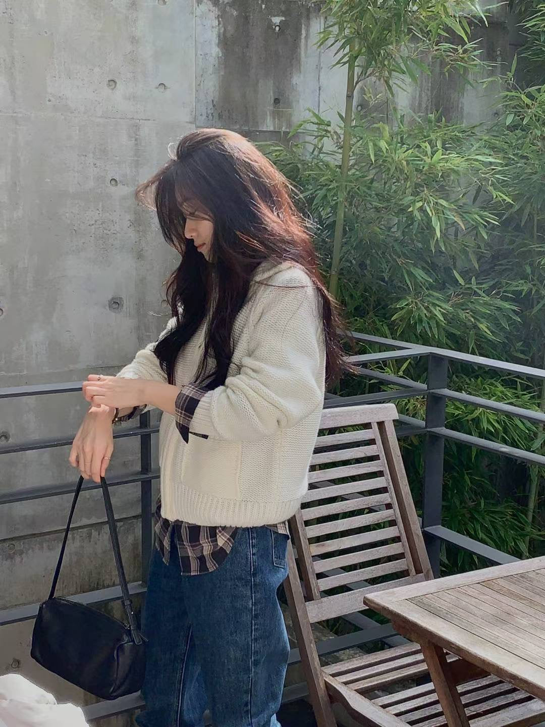 ♡重磅桃翻領針織拉鍊外套♡ (C251282)