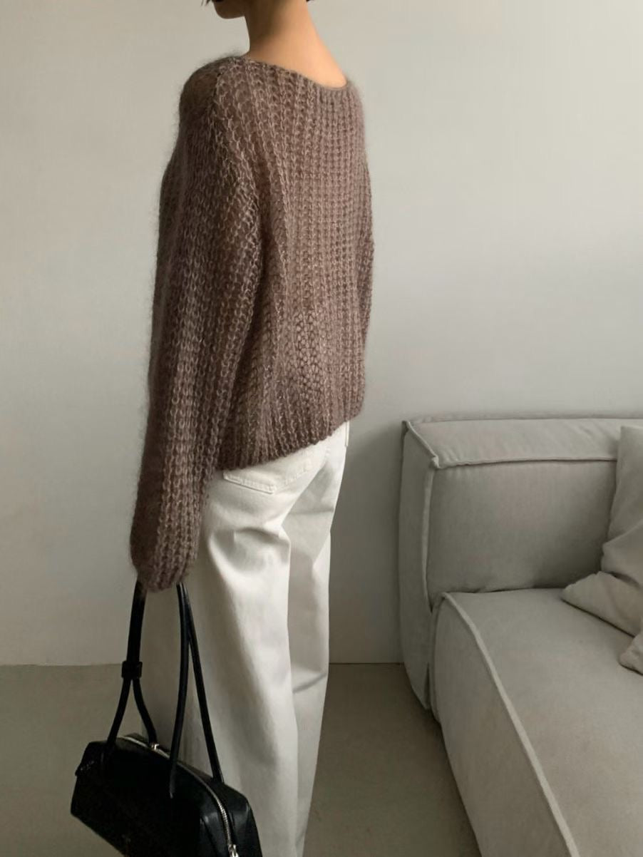 ♡空氣蓬鬆手編感針織上衣♡ (C251218)