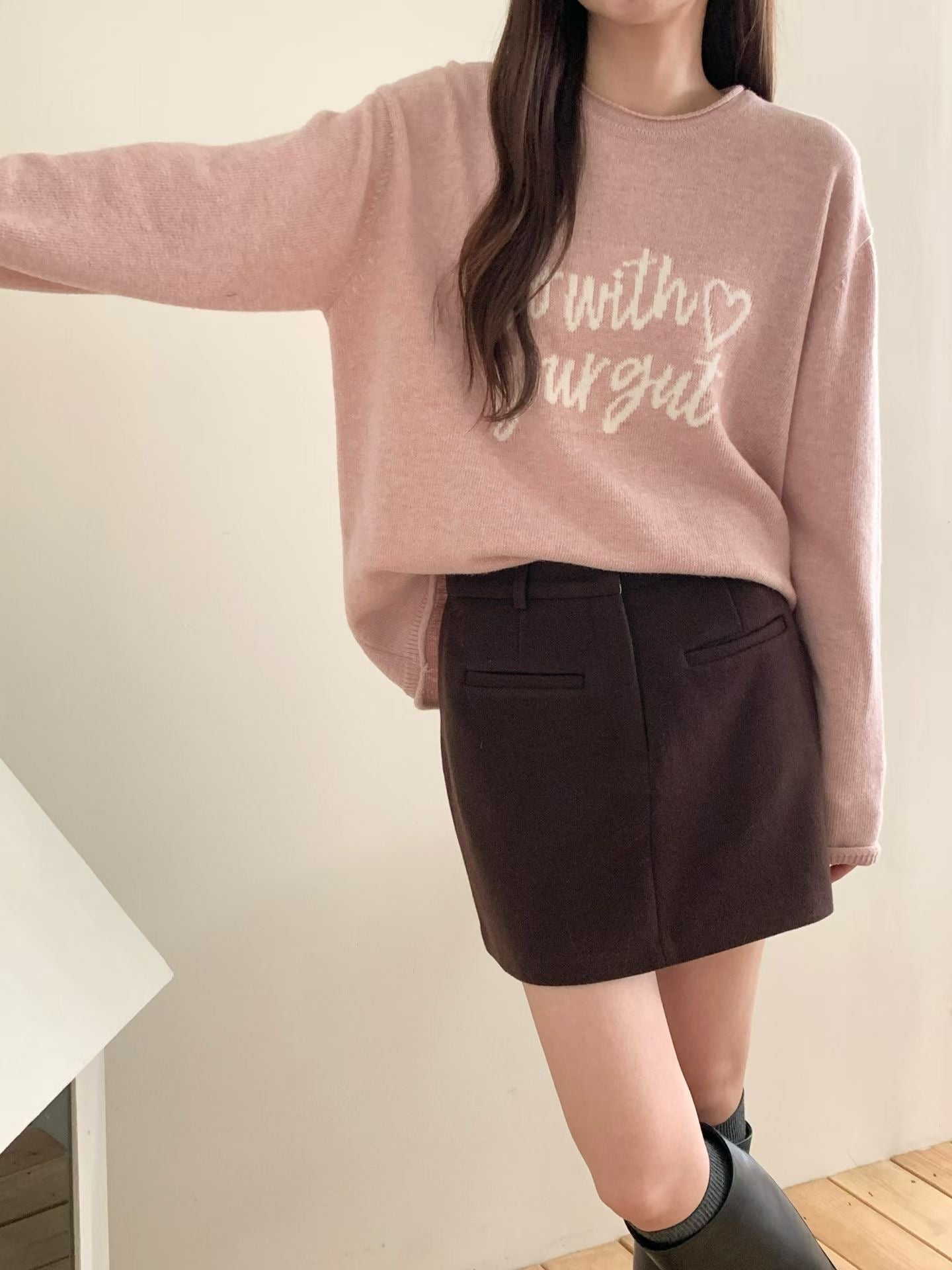 ♡活力字母圓領毛衣♡ (C251020)