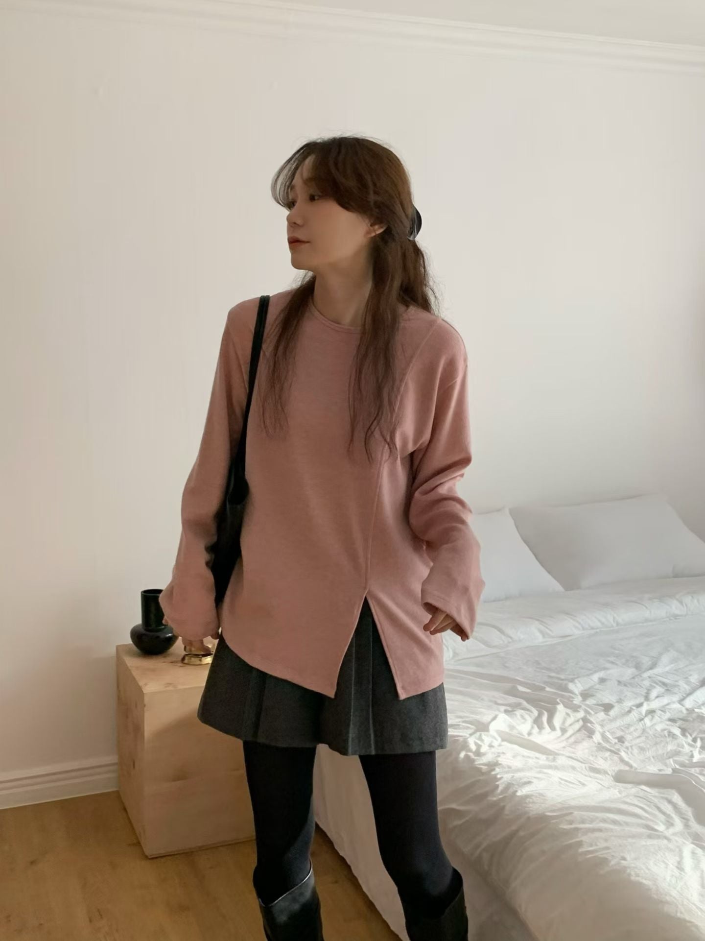 ♡極簡斜裁舒適長T♡ (C251243)