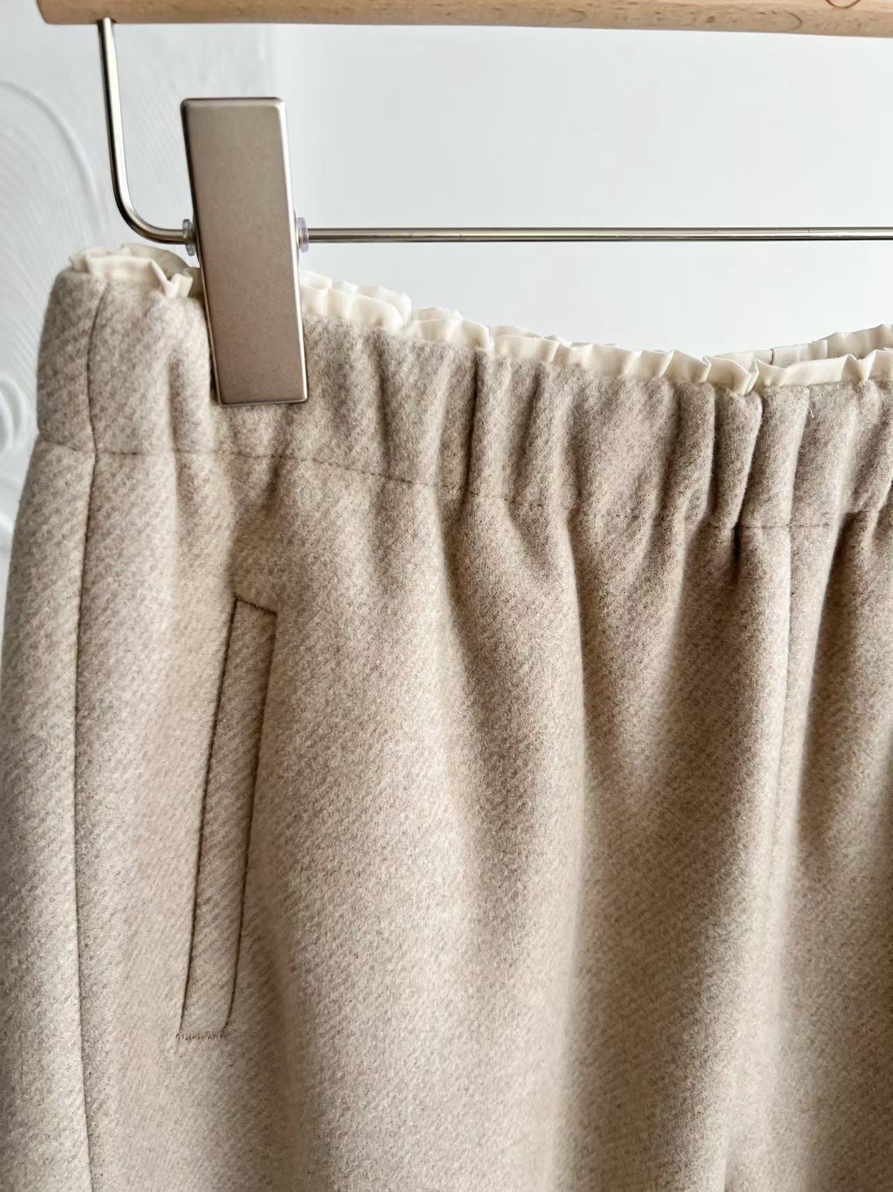 ♡暖絨人字紋垂墜寬褲♡ (C251273)