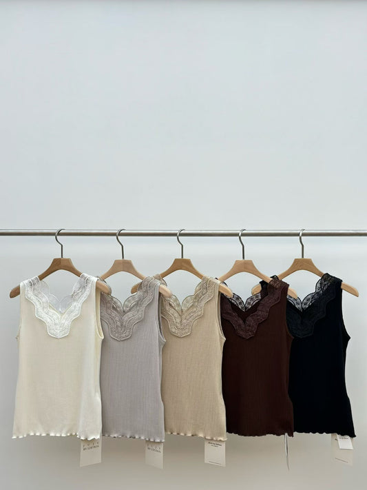 ♡浪漫鏤空蕾絲針織背心♡ (C251220)