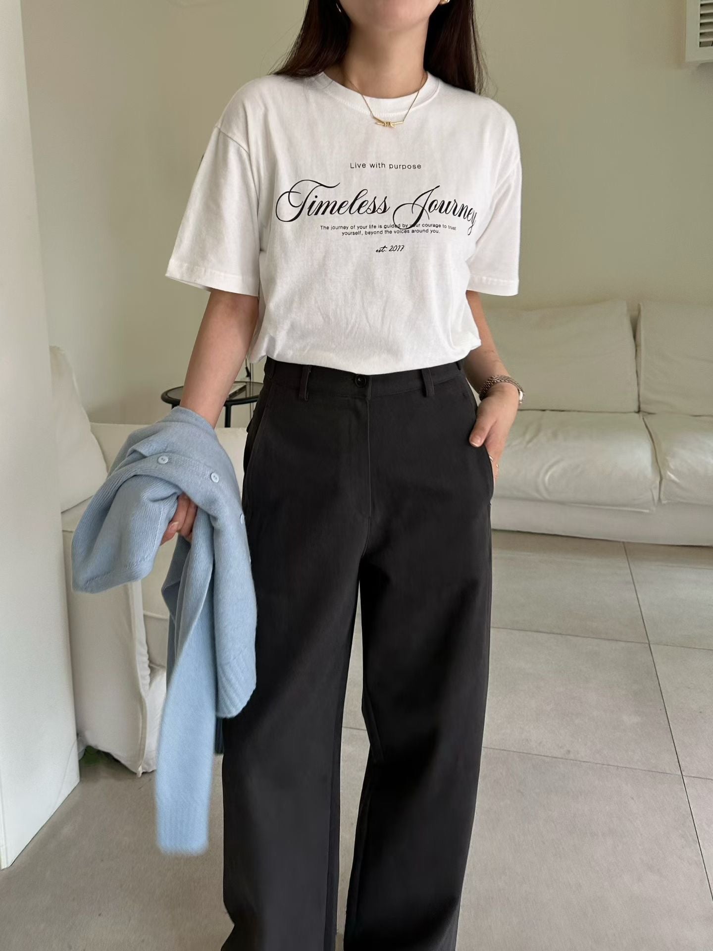 ♡Timeless Journey純棉印花T♡ (C251114)