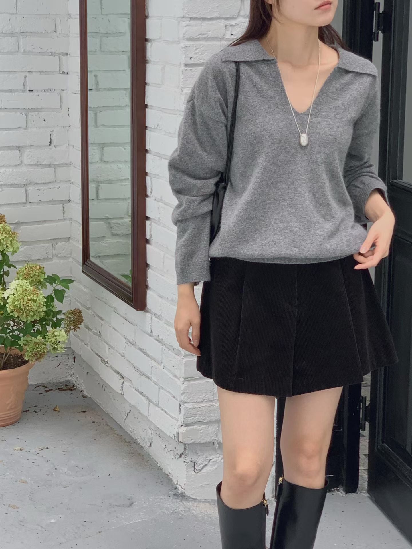 ♡氣質Ｖ翻領毛衣♡ (C251030)