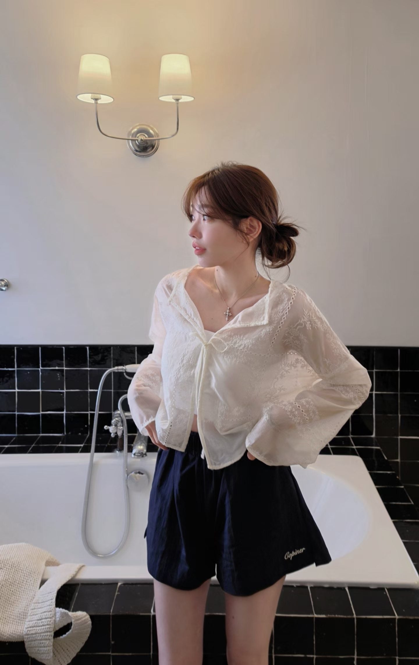 ♡Oni家♡品牌刺繡休閒小短褲 (C260702)