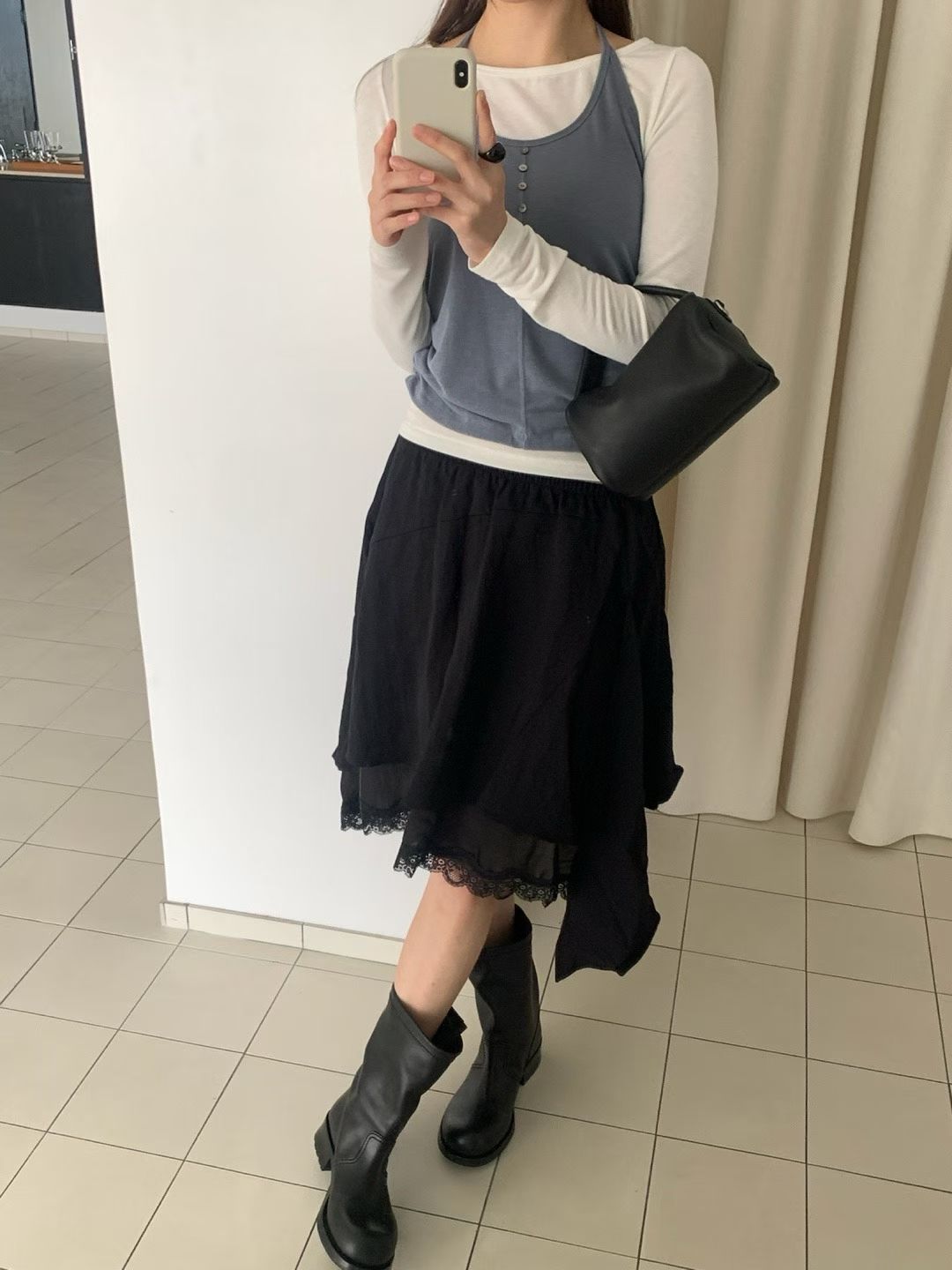 ♡設計感不規則蕾絲裙♡ (C260439)