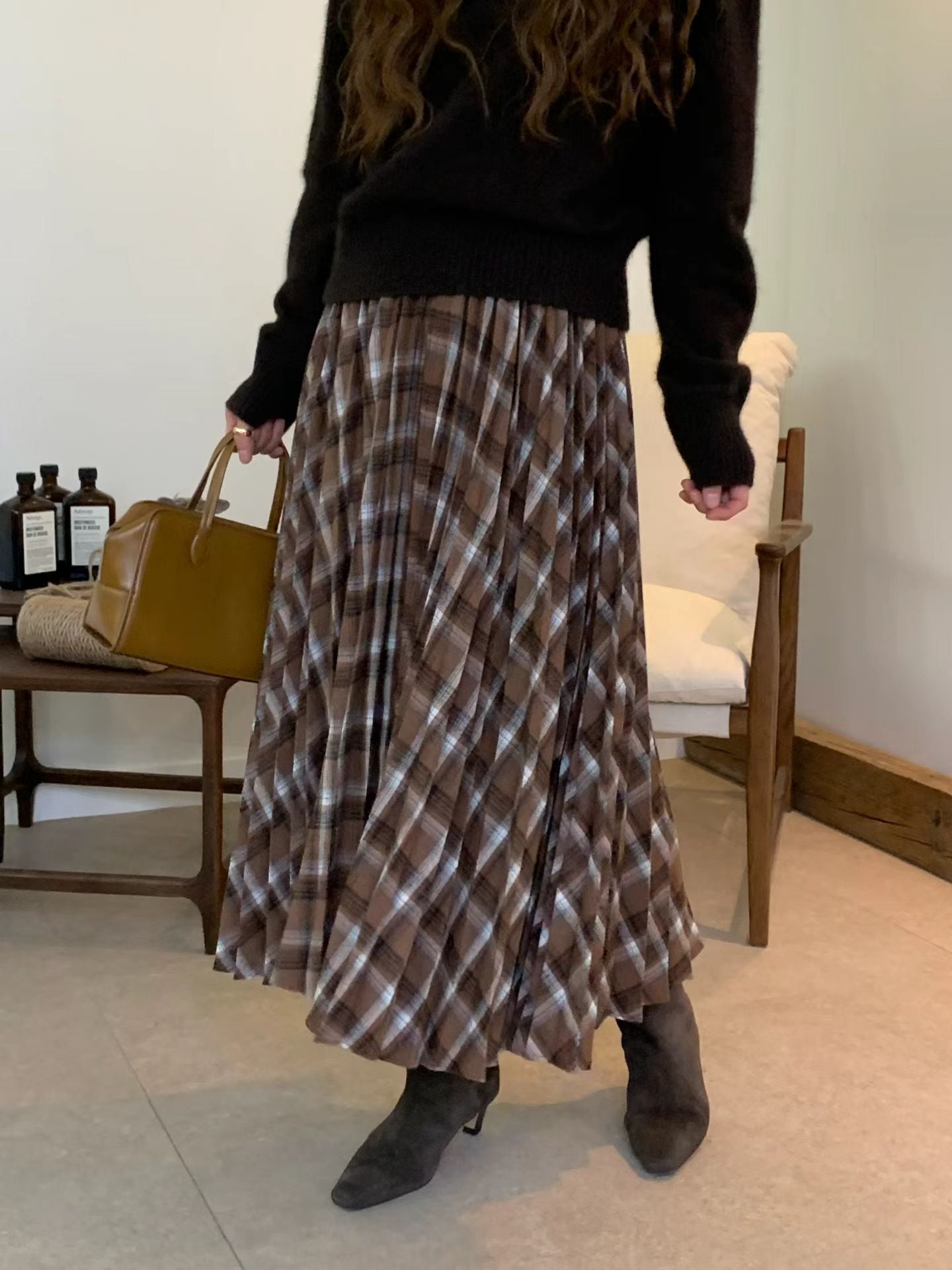 ♡氣質Oni家♡立體格韻垂墜百褶長裙 (C251232)