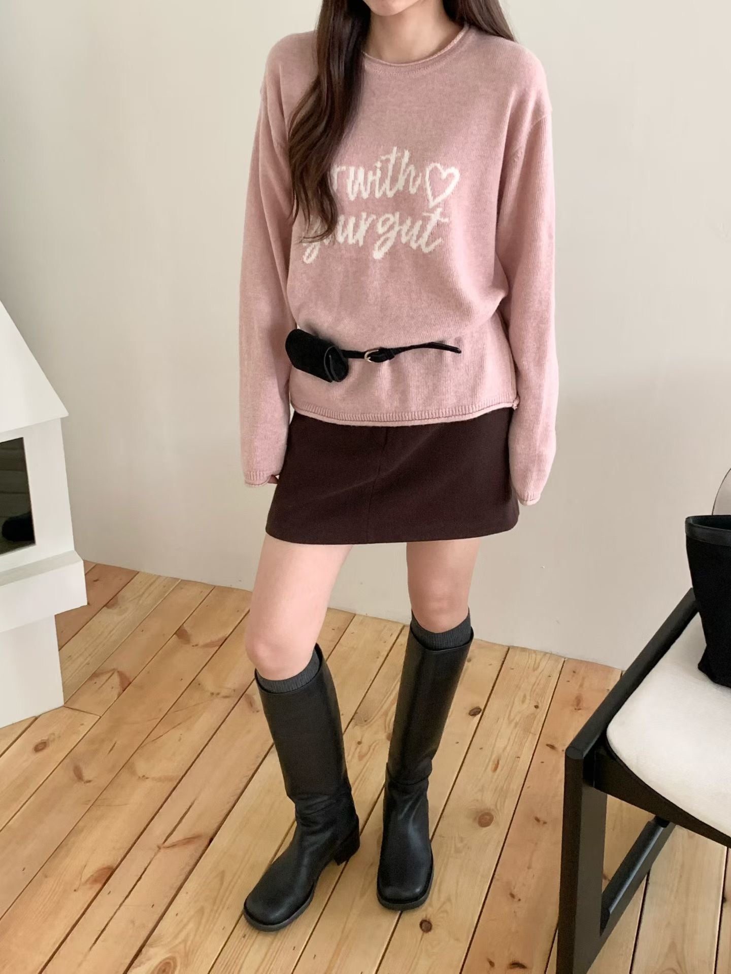 ♡活力字母圓領毛衣♡ (C251020)