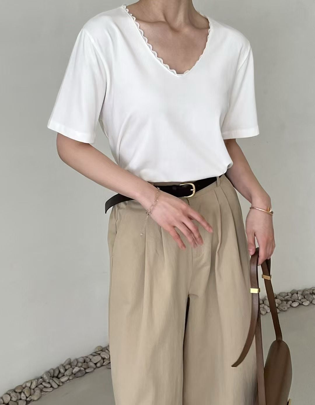 ♡極簡百搭質感闊腿褲♡ (C250938)