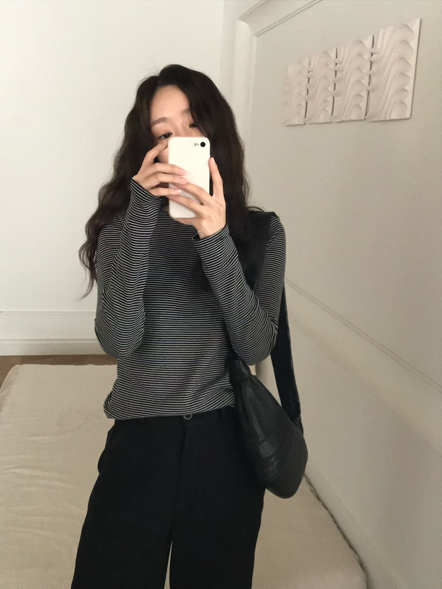 ♡Everyday柔棉細條紋親膚長Tee♡ (C251259)