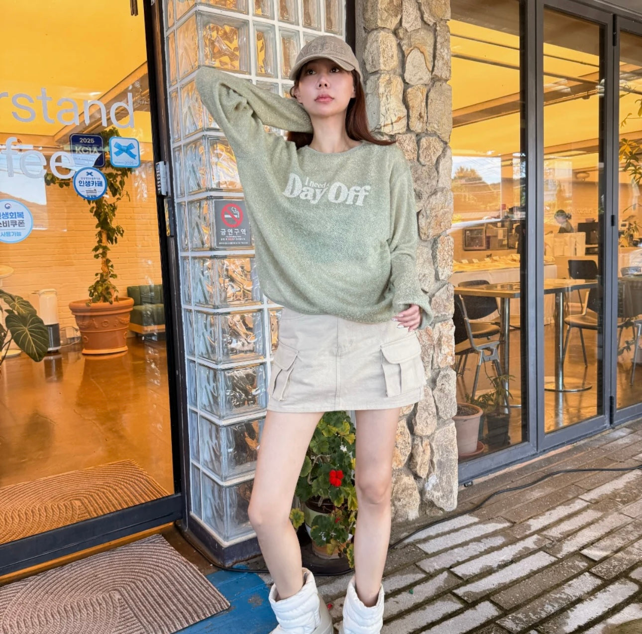 ♡軟綿休閒I need a Day Off針織T♡ (C251149)