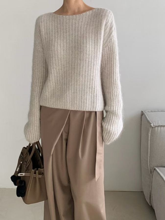 ♡大圓領泡泡袖毛衣♡ (C251167)