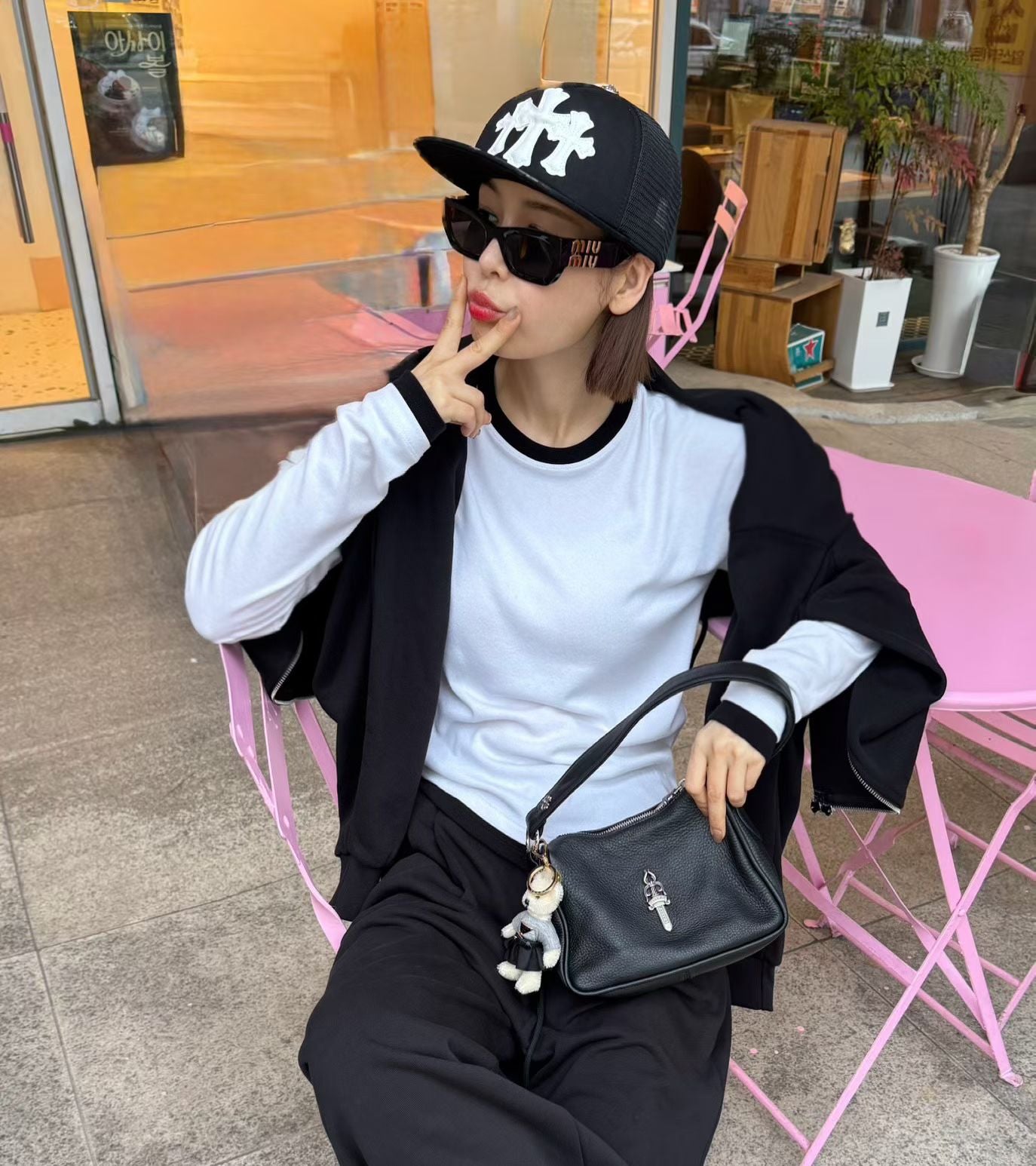 ♡假兩件撞色圓領百搭上衣♡ (C251219)