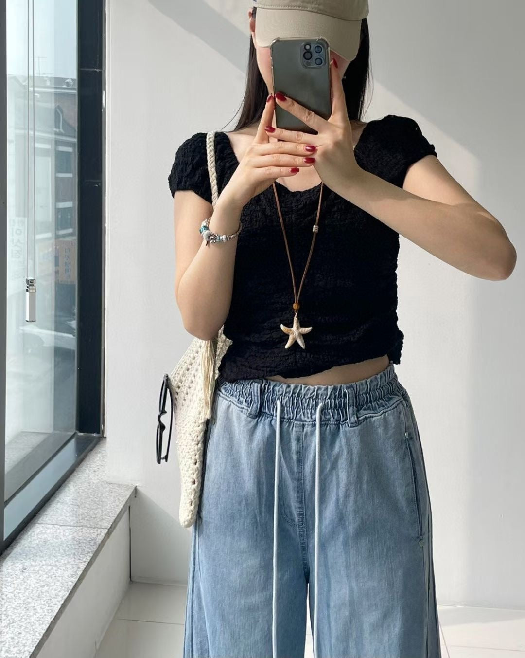 ♡自在鬆弛感鹽洗寬版牛仔褲♡ (C260308)