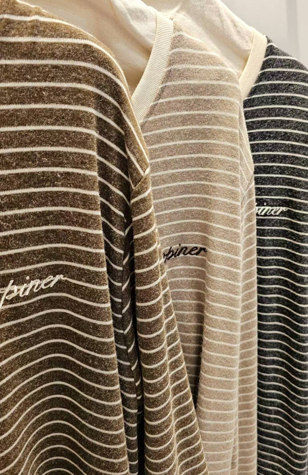 ♡Oni家♡品牌刺繡麻糬條紋T (C251152)