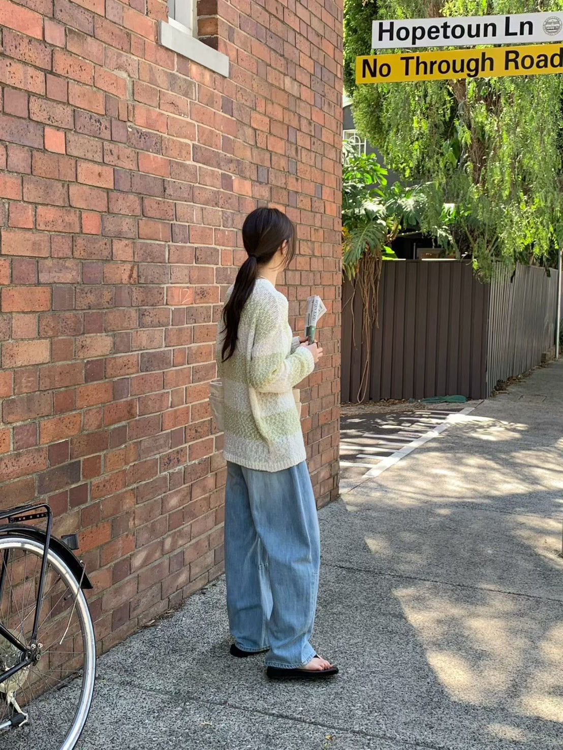 ♡奶油條紋慵懶針織上衣♡ (C260436)