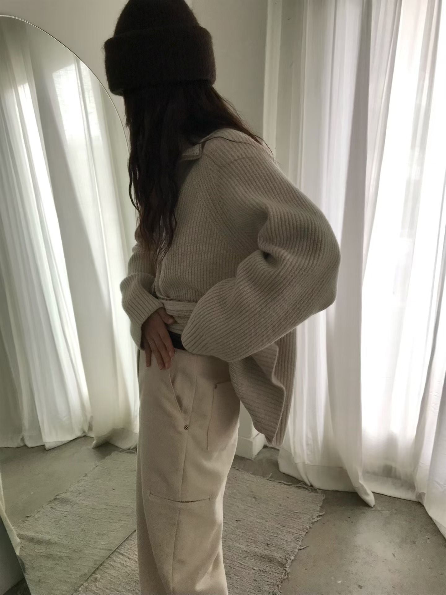 ♡溫暖高領立體羅紋雙拉鍊外套♡ (C251257)