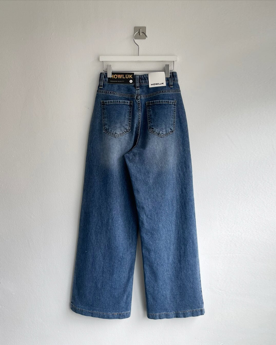 ♡拼接刷色牛仔寬褲♡ (C251154)