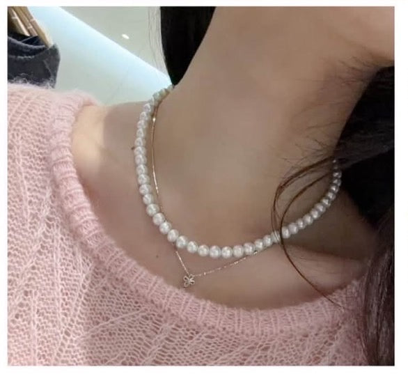 ❣ 7mm A級天然淡水珍珠項鍊 × 925純銀項鍊 ❣  (C261037)