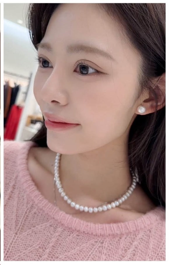 ❣ 7mm A級天然淡水珍珠項鍊 × 925純銀項鍊 ❣  (C261037)
