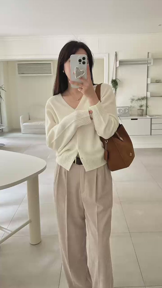 ♡柔軟V領羊毛開衫♡ (C251120)