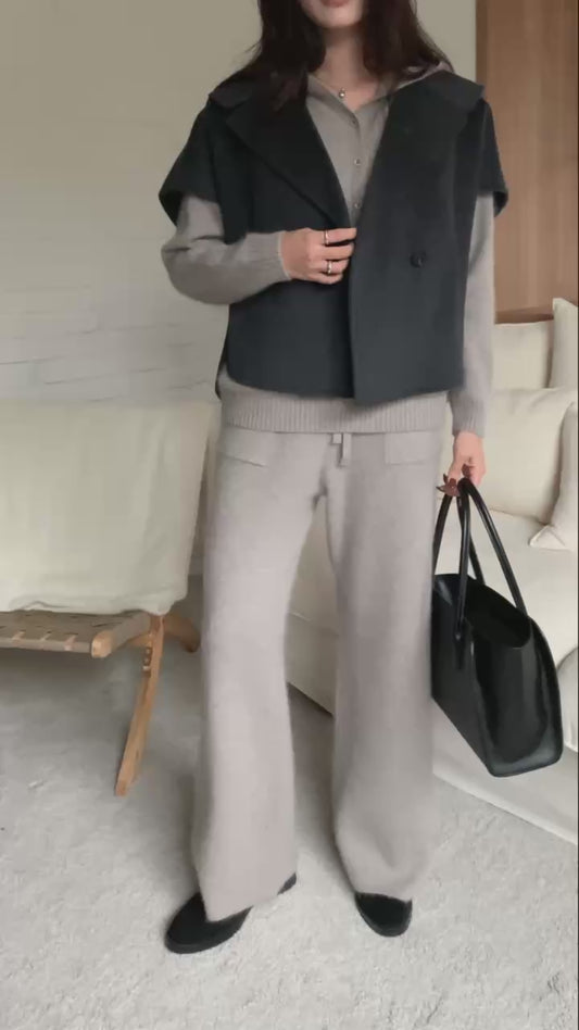 ♡冬季必備簡約毛料百搭寬褲 ♡ (C251108)